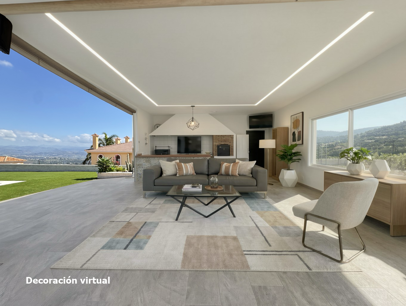 Villa en una sola planta reformada íntegramente, piscina nueva y gran porche con cocina de nueva construcción.