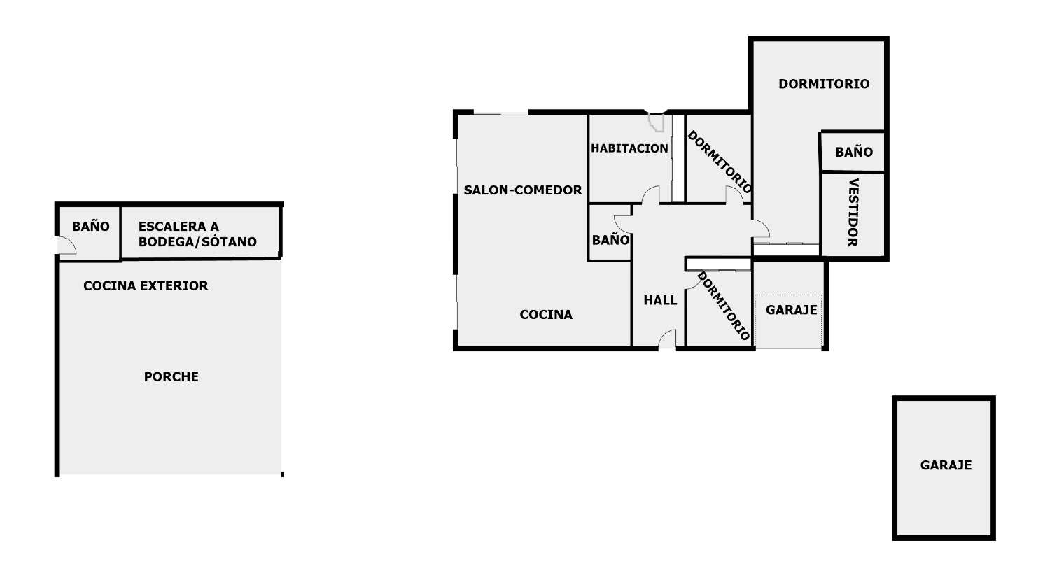 Villa en una sola planta reformada íntegramente, piscina nueva y gran porche con cocina de nueva construcción.