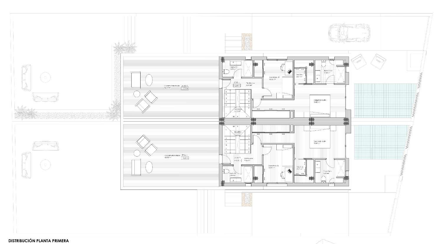 Chalet pareado con calidades premium, gran exterior, piscina privada en Retamar. Entrega antes de final de año.