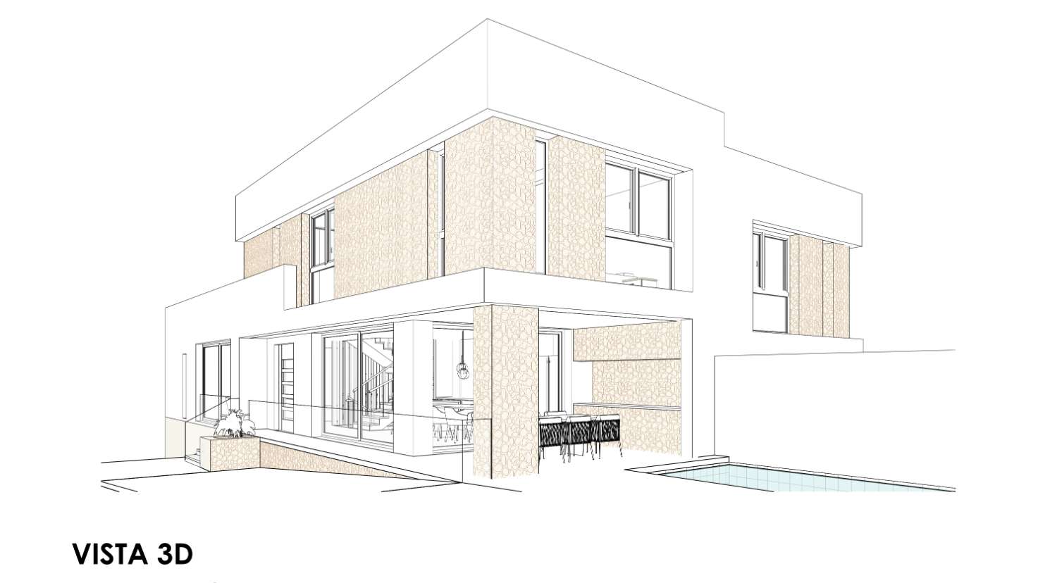 Chalet pareado con calidades premium, gran exterior, piscina privada en Retamar. Entrega antes de final de año.